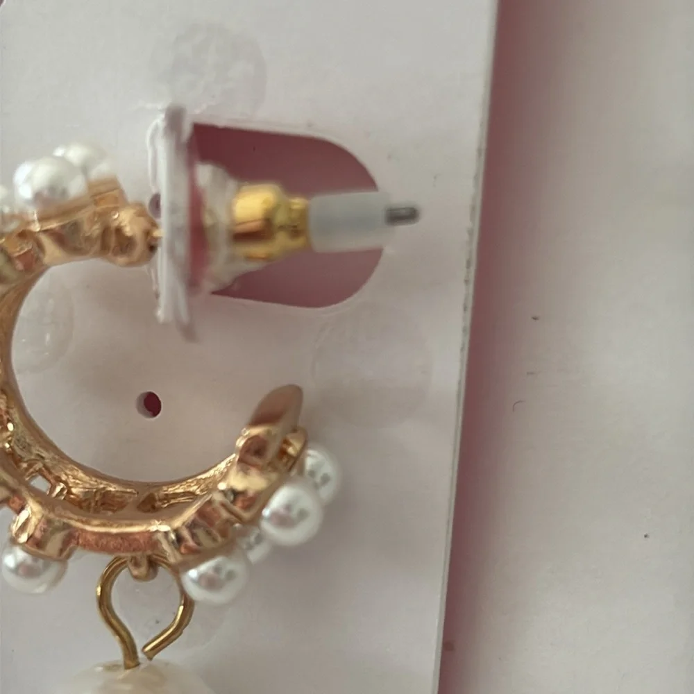 Isaac Mizrahi Pearl Hoop Earrings